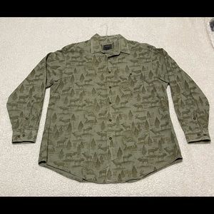 Vintage Woolrich Elk Hunting Button Flannel Men XL